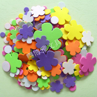 彩色EVA手工制作花朵海绵贴纸不干胶贴片幼儿园玩具贴画 泡沫花型