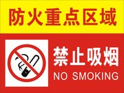 防火重点区域禁止吸烟标志牌警示标识牌消防安全逃生指示铭牌