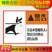 典范注意手不要卷入警示牌，安全标识标志标牌pvc工厂安检标示牌