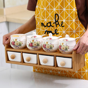 厨房调味罐创意油盐醋壶欧式组合调料盒套装多功能家用八件套陶瓷
