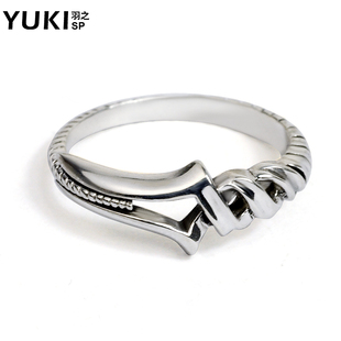 yuki男士个性925纯银饰品戒指环，尾戒子eva朗基努斯之潮人男女款