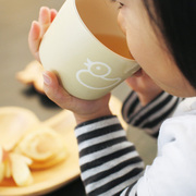 zakka厨房杂货日本儿童，陶瓷杯可爱动物图案浮雕，哑光陶瓷早餐杯