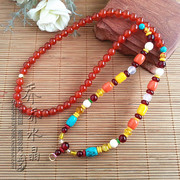 红玛瑙民族风水晶毛衣项链，泰国蝴蝶佛牌挂链，可其他款式