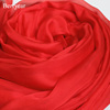 大红色真丝丝巾女冬季百搭中国红薄款纱巾长款100%桑蚕丝围巾披肩