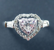 天然结婚戒指求婚戒指心形钻石戒指心形钻戒I-J色18K金24.5分