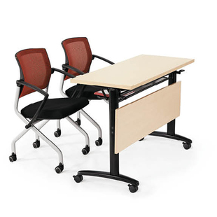 黑色脚架多功能折叠培训桌长条桌，办公桌写字台大型培训室桌子