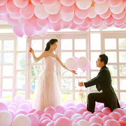 浪漫婚礼气球10寸珠光粉白套餐婚礼用品J 婚房布置 气球装饰道具