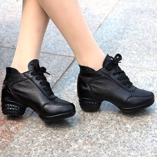 伯尔俪广场舞蹈鞋女爵士舞鞋低帮女鞋增高运动软底健身跳舞鞋