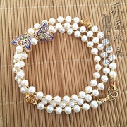 天然珍珠项链金色泰国蝴蝶佛牌毛衣，挂链可订做其他款式