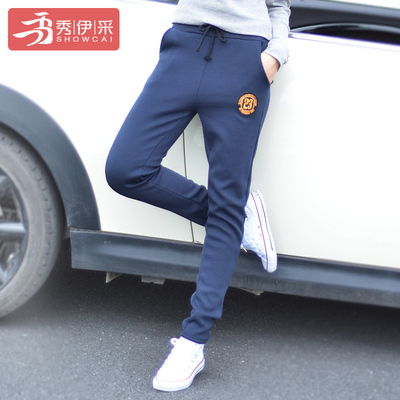 冬加绒卫裤学生运动裤宽松加厚女生裤子韩版休
