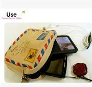 手机袋 日本原宿女信封式复古动漫手绳拎小包 迷你相机零钱包