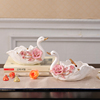 欧式陶瓷天鹅摆件烟灰缸家用时尚家居客厅创意个性潮流装饰品摆设