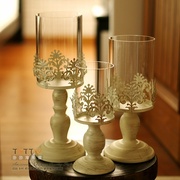 欧式烛台餐桌玻璃烛台，装饰铁艺烛台摆件，水晶烛台样板间婚庆摆件