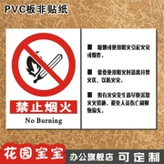 禁止烟火牌标牌安全警示标志严禁烟火提示牌墙标pvc塑料铭牌