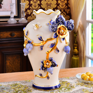 欧式花瓶摆件大号客厅干花插花创意陶瓷餐桌家居高花瓶摆设装饰品