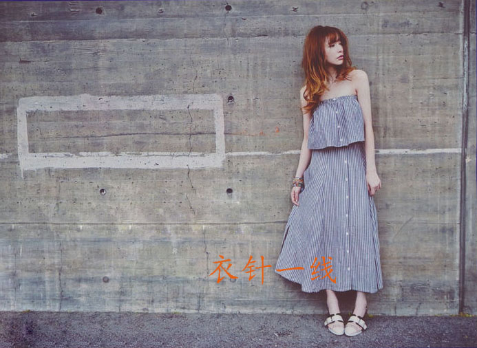 日系夏装女装连衣裙 分体连衣裙 两件套 抹胸长