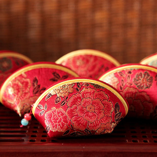 中国风国色天香牡丹花元宝包喜糖袋子 创意喜糖盒子结婚喜糖包装