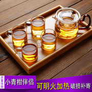 加厚玻璃茶具花茶壶套装整套耐热全玻璃，过滤红茶功夫泡茶器家用
