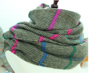 女士冬针织毛线季仿羊绒披肩，两用超长格子，围巾春秋冬天韩版潮韩国