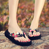 韩版女式波西米亚时尚人字拖夏季夹拖坡跟厚底，夹脚沙滩鞋凉拖鞋拖