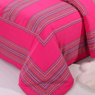 民族风粗布盘扣四件套床单被套加厚纯色床上用品棉1.51.82.0