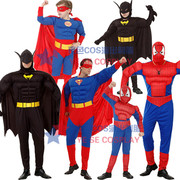 儿童节cos服装儿童动漫表演服万圣节亲子装超人，衣服男女超人英雄