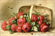 gk图纸混绣dmc十字绣线，材料包gk-1753small油画花篮里的玫瑰