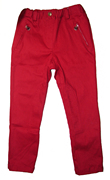 哟呼！经典泰迪 3-4岁女童红色全棉梭织长裤