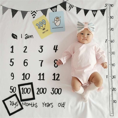 创意拍照道具宝宝拍照背景毯满月卡片儿套装白天小孩子