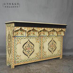 摩洛哥波西米亚风格，手绘实木玄关柜泰式cb308-1东南亚家具玄关柜