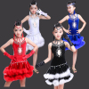 高档儿童拉丁舞演出服装夏女童舞蹈裙比赛服少儿标准艺考级规定服