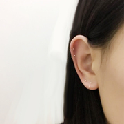 耳骨环s999纯银耳钉，耳圈耳环简约小耳扣养耳，耳饰圈圈潮耳骨钉