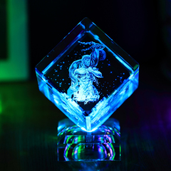 水晶魔方星座内雕十二座发光摆件创意狂欢节送男女友生日礼物