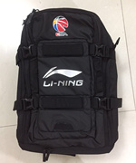 李宁赞助cba中国篮球联赛，超大号多功能，黑色运动款双肩背包