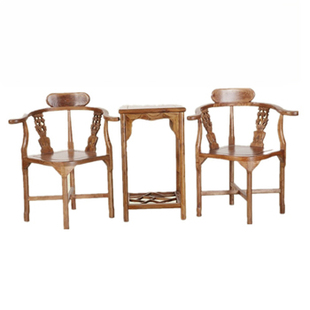 古典明清中式仿古家具休闲实木，椅子三角情侣椅，老式会客桌椅几