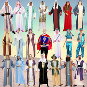 万圣节舞会服装 cosplay成人男沙特阿拉伯民族服饰中东迪拜演出服