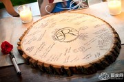 个性定制创意签到本欧式森系室外婚礼实木墩刻字签字祝福语