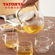 TAYOHYA多样屋 明雅玻璃茶具组和风 透明耐热玻璃水具壶杯组合