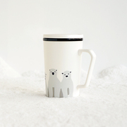 秀器陶瓷牛奶杯子龙猫，马克杯创意咖啡早餐，杯子个性带盖带勺