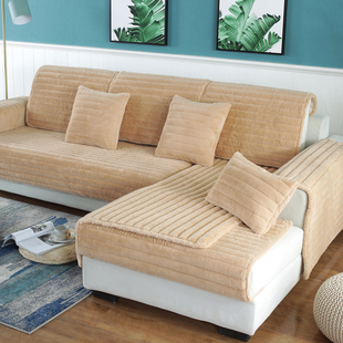冬季长毛绒加厚防滑沙发垫，布艺皮坐垫，简约现代欧式沙发套巾