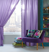 撒金纱紫罗兰外贸客厅卧室窗纱精致优雅垂感好美国原单可