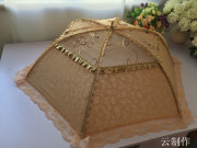 欧式高档菜罩 可折叠拆洗食物罩饭菜伞盖 大号防苍蝇餐桌罩子圆形