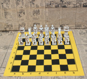 仿古国际象棋大号棋子皮革棋盘西安兵马俑棋子人物造型亲子
