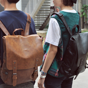 日系英伦复古双肩包男女学生书包皮质欧美韩版休闲时尚旅行背包潮