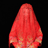 新娘出嫁盖头红结婚用品红盖头蒙头大红纱巾婚礼道具中式刺绣