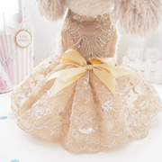 立体花边礼服 宠物公主装春夏季兔子猫咪泰迪比熊吉娃娃服装裙子