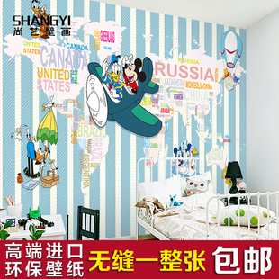 迪士尼大型壁画墙纸 卧室背景墙壁纸 儿童房墙纸 米奇卡通壁纸