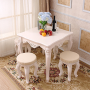 欧式4人组合餐桌正方形餐桌小户型家用木质方桌简约现代饭桌