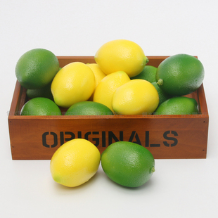 高仿真(高仿真)水果假水果，蔬菜模型橱柜，装饰品摆设水果仿真青黄柠檬加重型