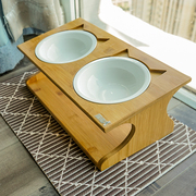 保护脊椎陶瓷猫餐桌，猫碗斜口倾斜双碗固定倾斜陶瓷斜口猫碗碗架子